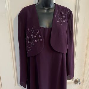 After Dark Purple Beaded 2-Piece Formal Maxi Dress | Size 10